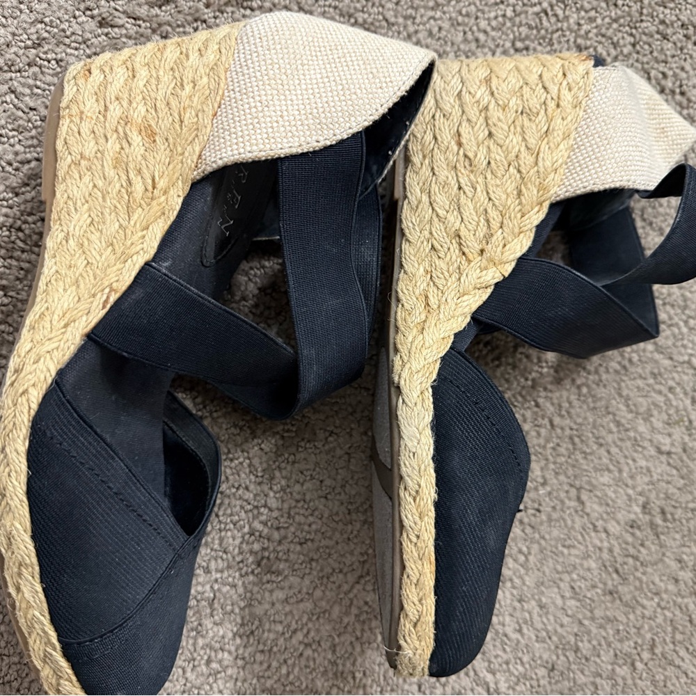 Ralph Lauren Espadrille Wedge Black